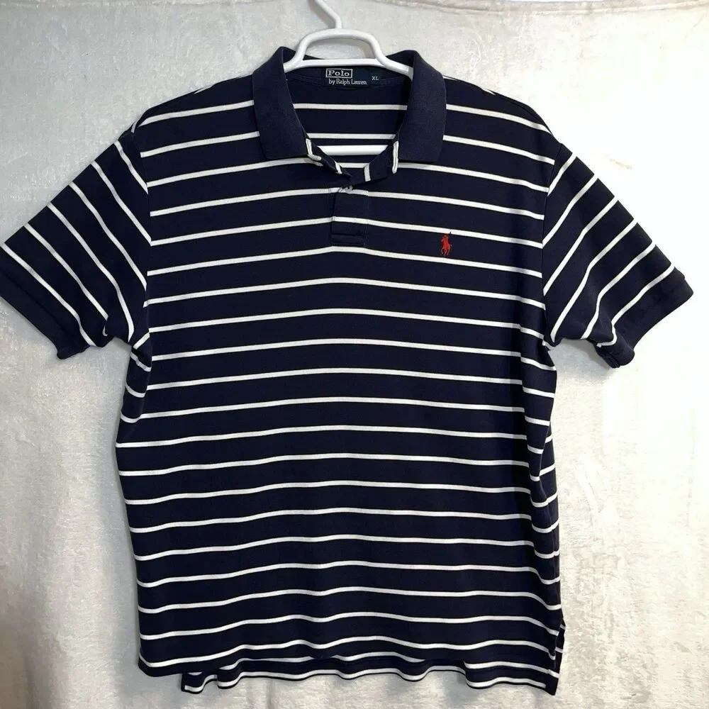 Polo Ralph Lauren Men’s Shirt Size XL Blue Stripe Soft Pony Casual Nautical